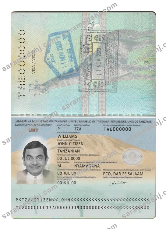 Tanzania passport new 2019-present
